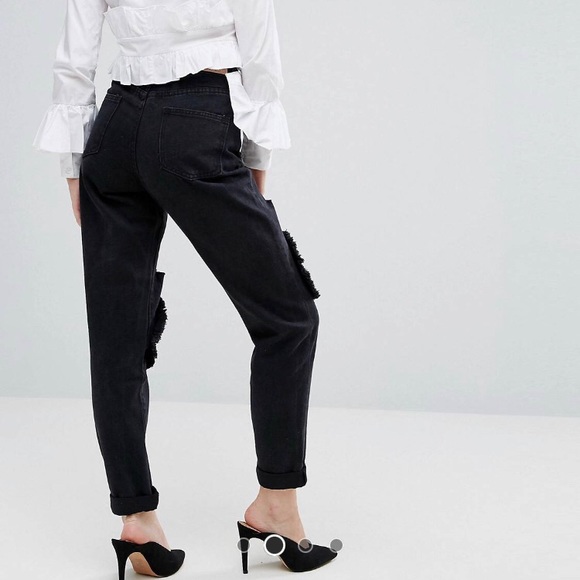 Jeans w/ Circle Cut Outs - Picture 2 of 5